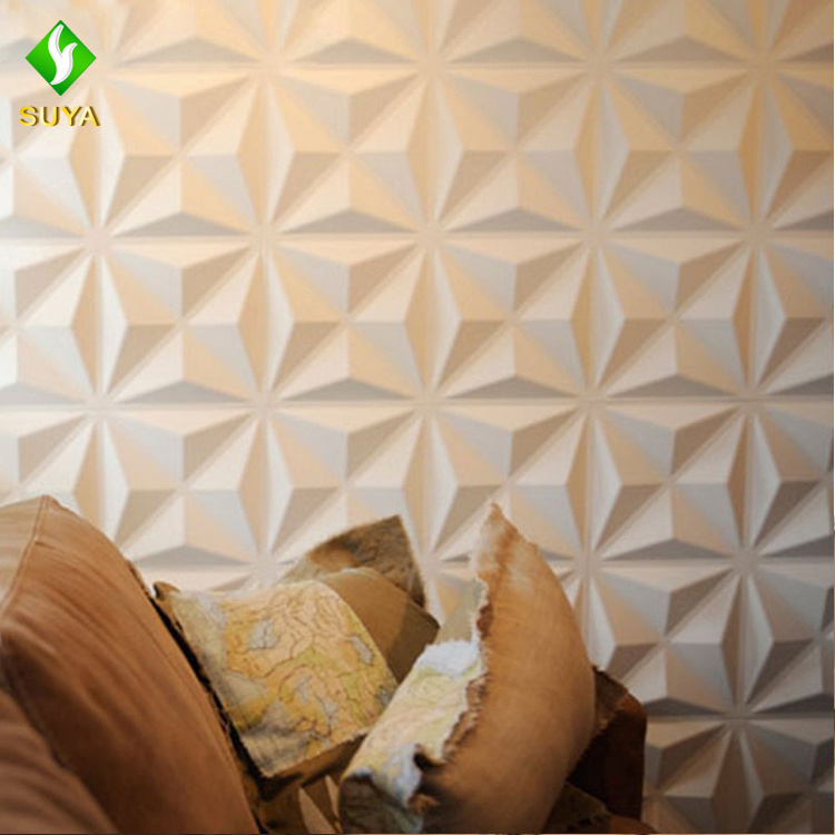 China supplier wall panel wall art decoration pvc wallpaper material white design 3d decorative wall panel