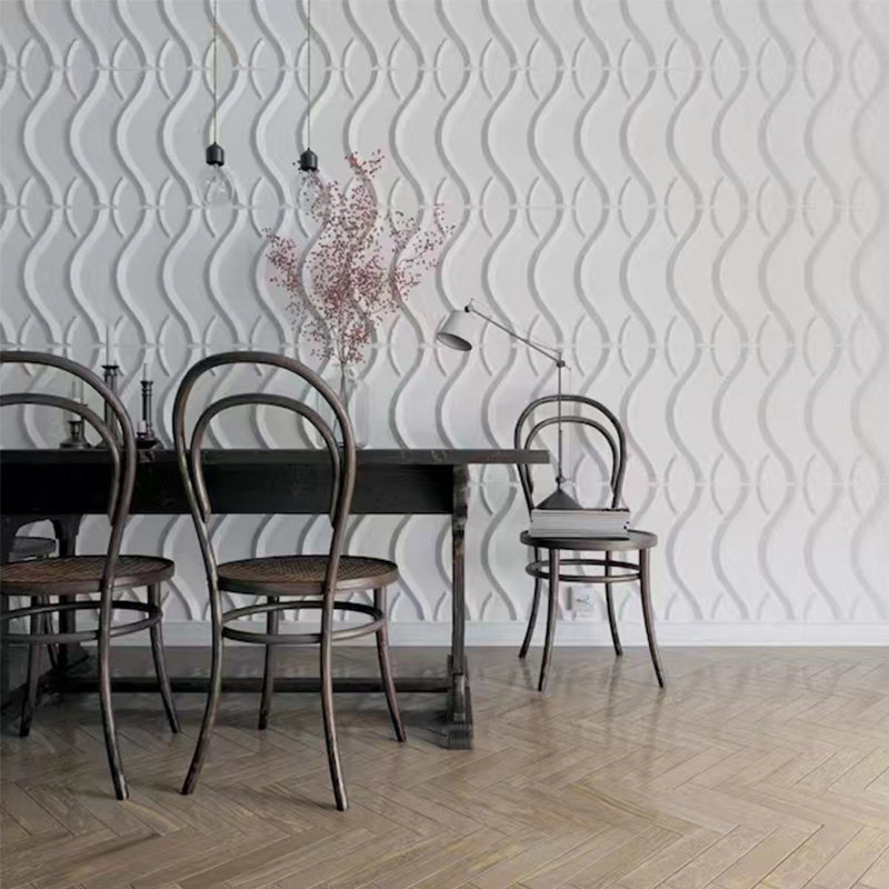 House decorative siding interior panel decor wallpaper 3d white wavy textured 3d wall panel pvc