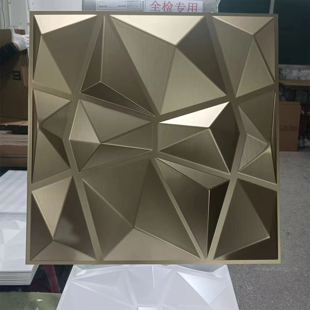 Luxury wall cladding interior pvc wallpaper decoration waterproof pvc 3d wall panels/board diamonds champagne gold