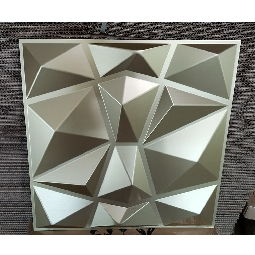 Luxury wall cladding interior pvc wallpaper decoration waterproof pvc 3d wall panels/board diamonds champagne gold