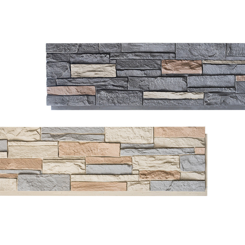 Slate Stone Outside Inside Wall Cladding Veneer Landscape Decorative Easy Installation Wall Panel PU faux Mushroom stone