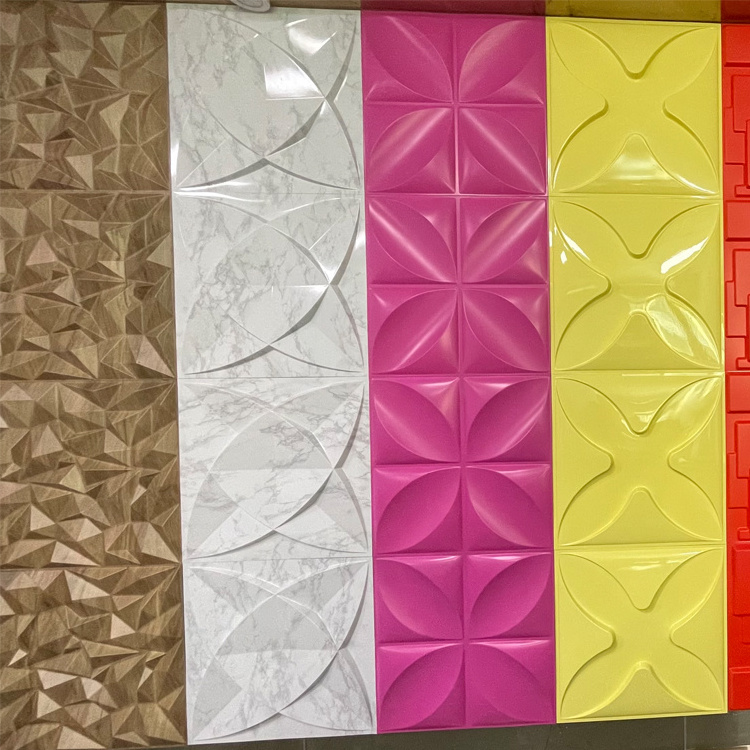 Factory sheet decor high quality bathroom 3d panel wall pvc wallpaper/wall coating 3D wall panel