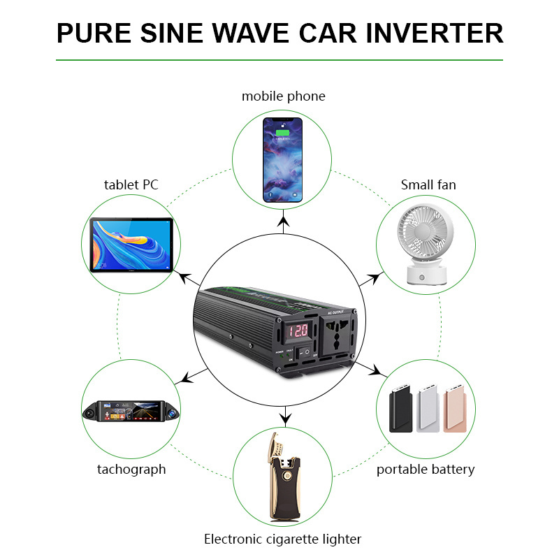 SYGSESOLAR Power Inverter 12v 220v 1000w  mini 12v to 220v  Electric Pure Sine Wave Car Inverter Converter