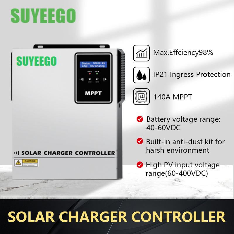 SUYEEGO OEM Intelligent 140A 48V Charger Regulator PV Input 500v MPPT Solar Charge Controller