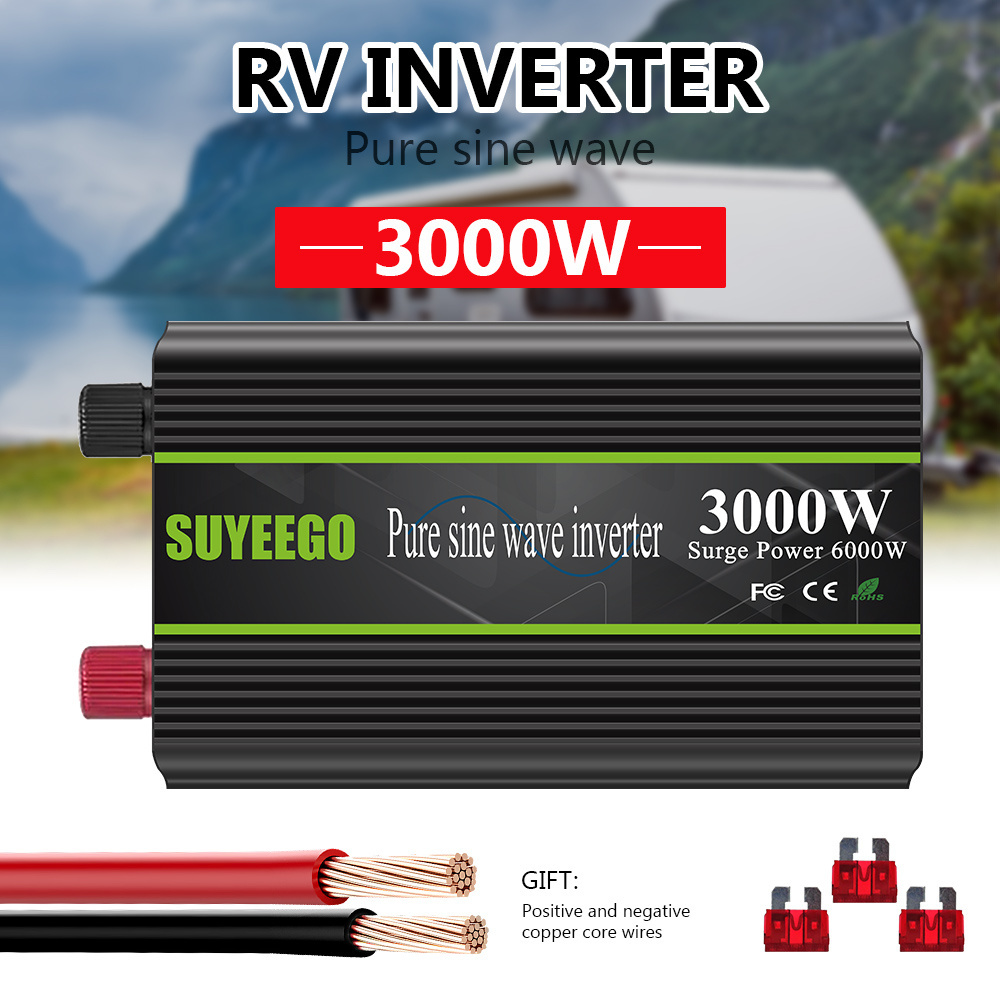 SUYEEGO Pure Sine Wave Home Car RV Inverters 3000W Power Inverter Inversores Solares Onda Pura Dc 12V 24V 48V To Ac 110V/220V