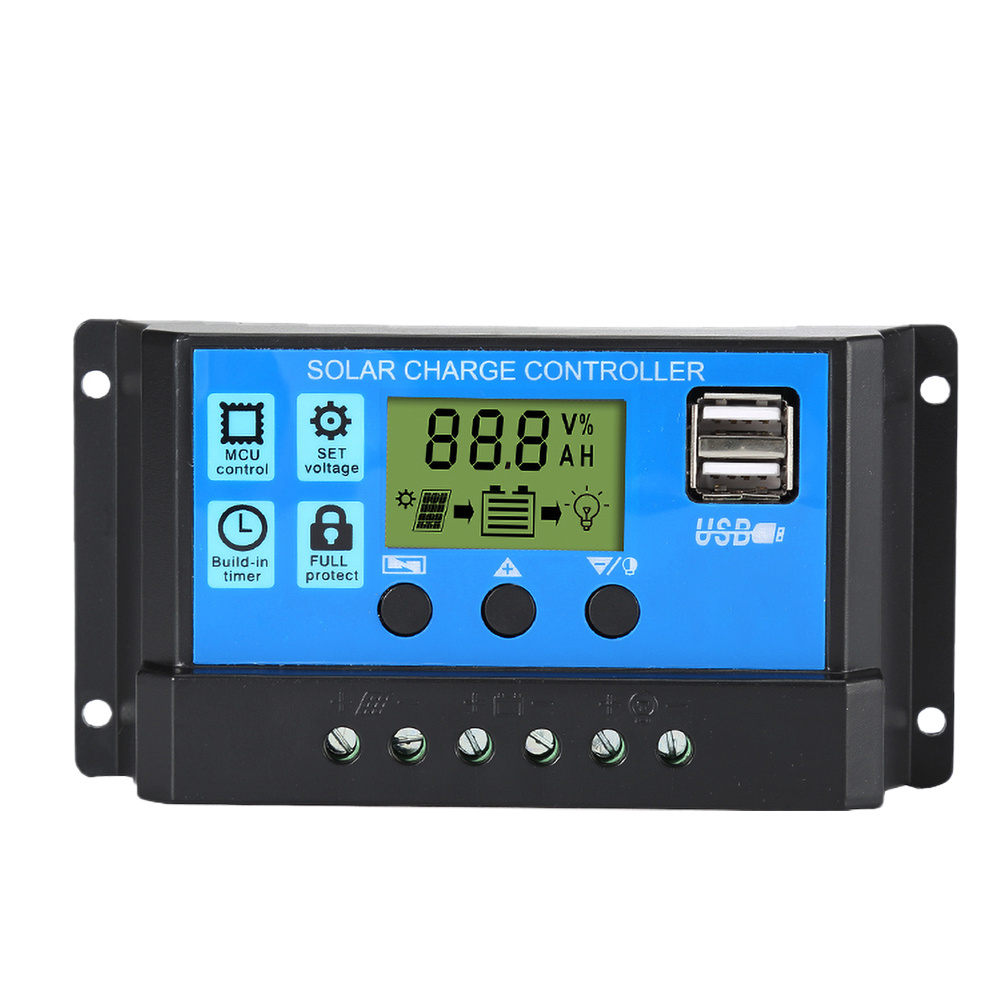 SUYEEGO 60A LCD 12V/24V PWM Solar Charge Controller Regulator 3 Years 2 USB 60a Digital Display solar panel controller