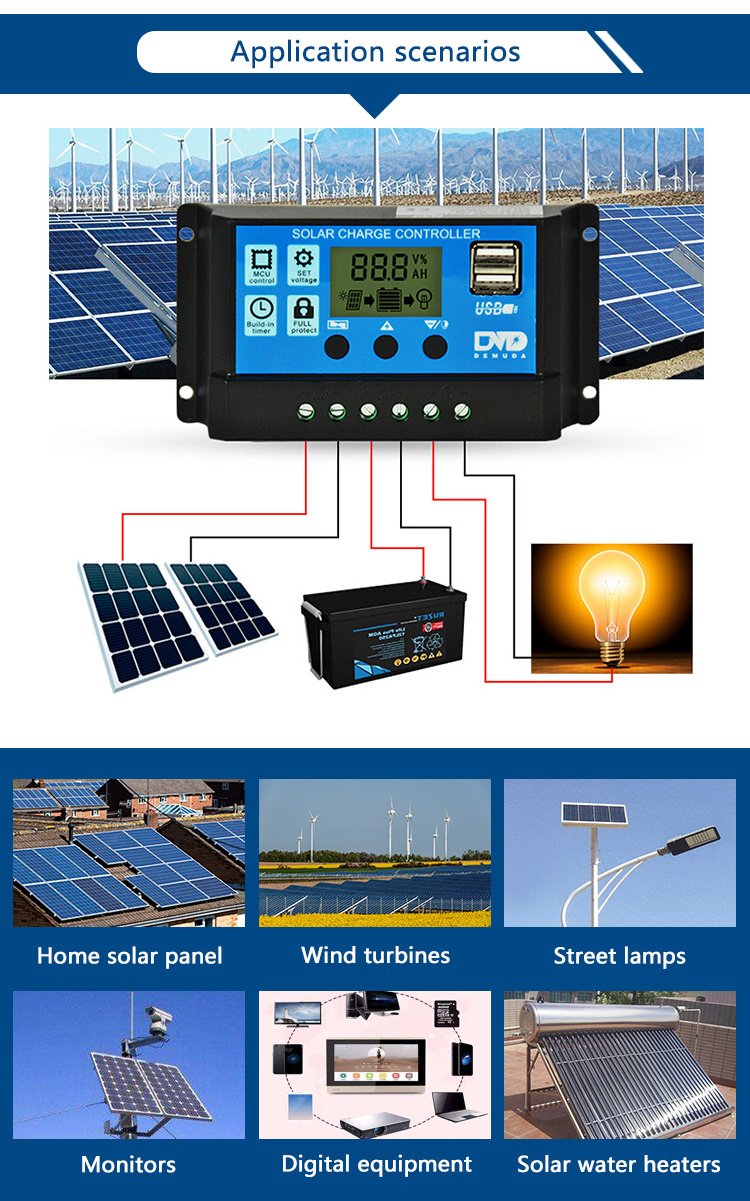 SUYEEGO solar charge controller 100 amp auto solar charge controller solar pwm off grid solar panel controller