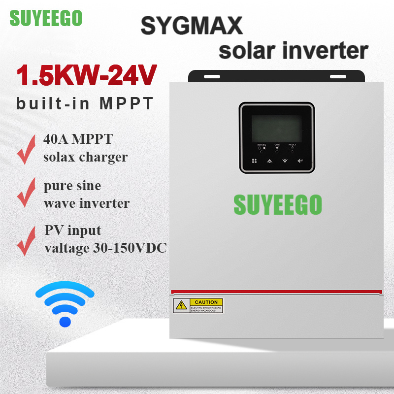 SUYEEGO solar hybrid inverter SYGMAX  2kw 3kw 5kw 6kw power inverter without rechargeable dc 12v 24v to ac 220v for gel battery