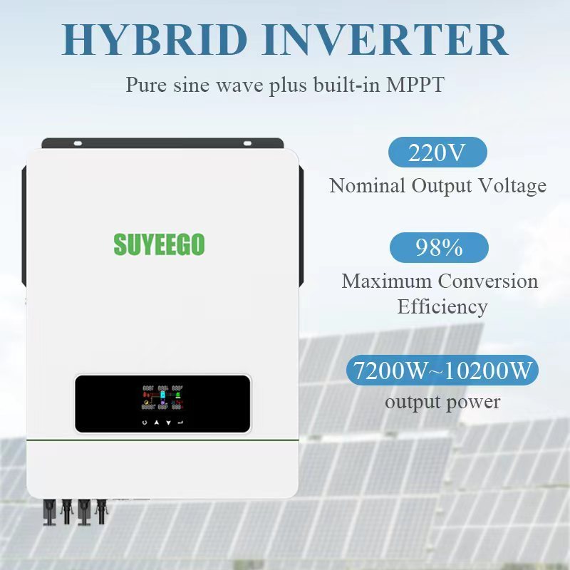 SUYEEGO Off-Grid 7KW 8KW 10KW hybrid Solar Inverter With Pure Sine Wave Inverter MPPT Solar Controllers Battery Charger