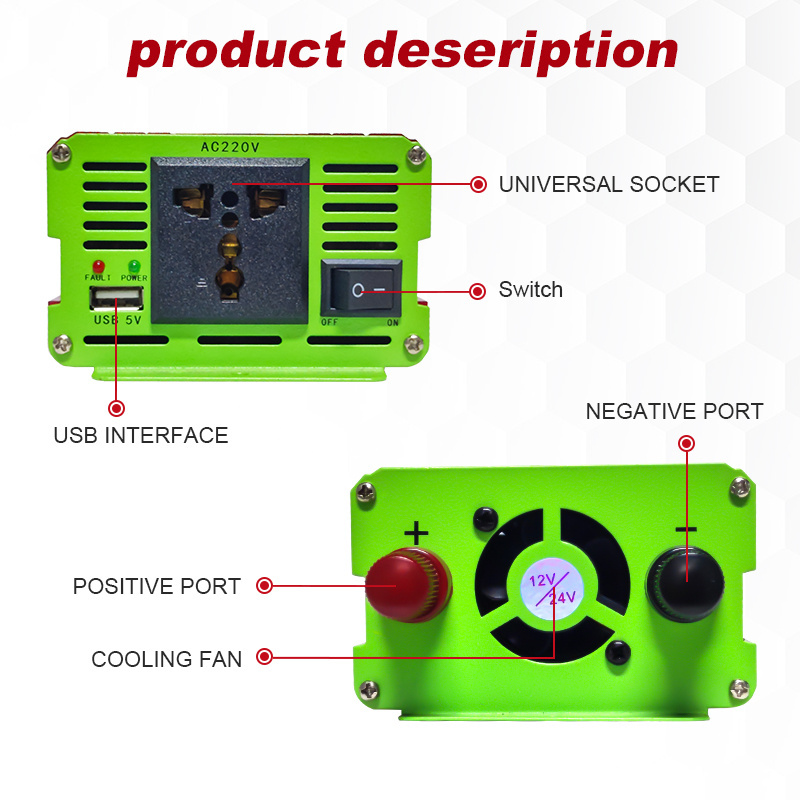 SUYEEGO DC 12V/24V/48V to AC 110V/220V/230V 300W 500W 1000W 1500W 2000W 3000W modified sine wave inverter VFD Function