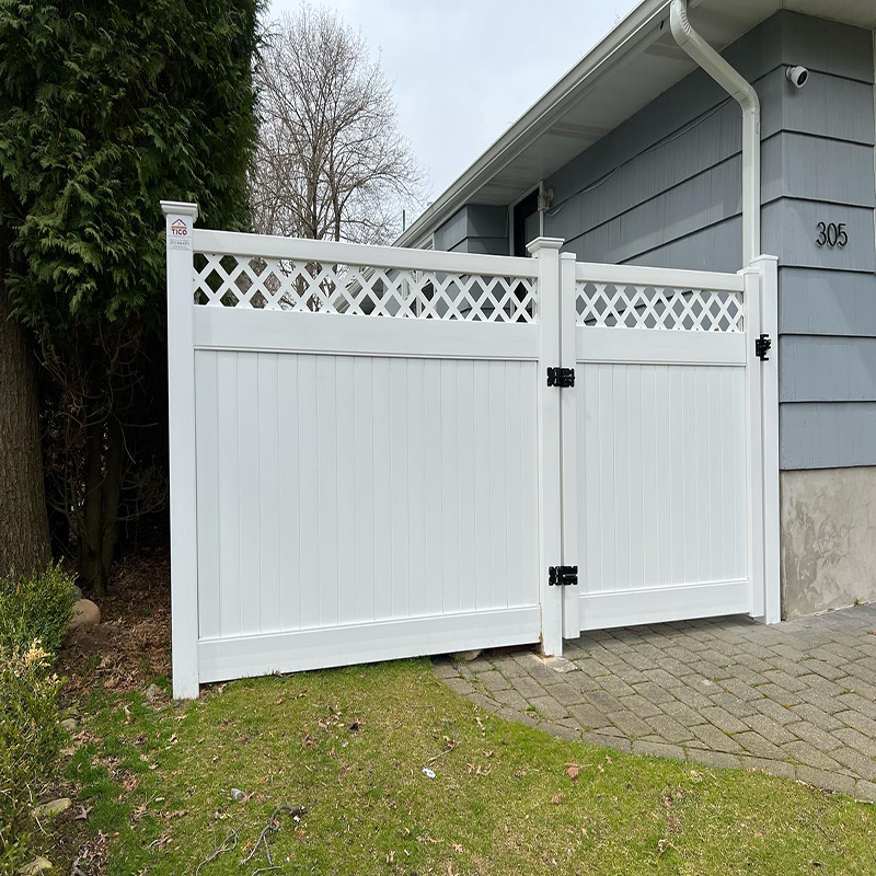 high quality environmental PVC fence gate for private hard outdoor garden and house white vinyl fence gate kit