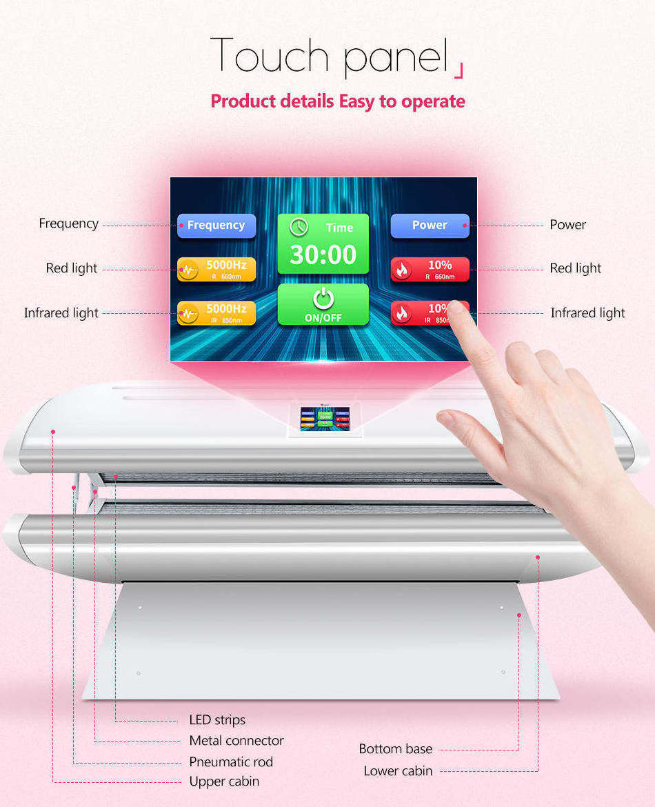 Suyzeko manufacture 5000hz high irradiation full body near infrared red led light therapy bed pulse for sale