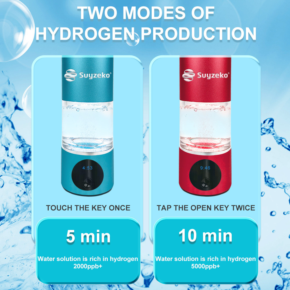 Suyzeko 5000ppb Hydrogen Water Generator SPE PEM Electrolyzer Hydrogen Rich Maker Bottle