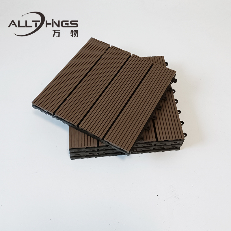 balcony terrace Card buckle together balcony wood diy interlocking outdoor composite waterproof decking tiles