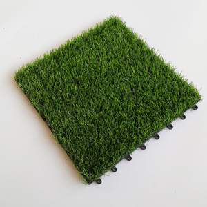 outdoor Interlock DIY artificial grass Turf mosaic floor tiles