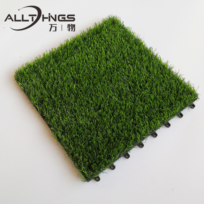 outdoor Interlock DIY artificial grass Turf mosaic floor tiles