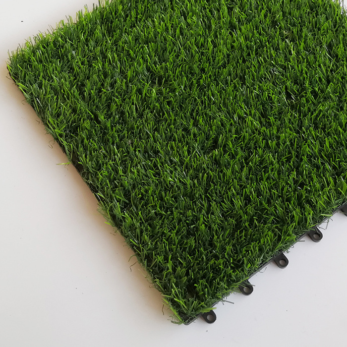 outdoor Interlock DIY artificial grass Turf mosaic floor tiles