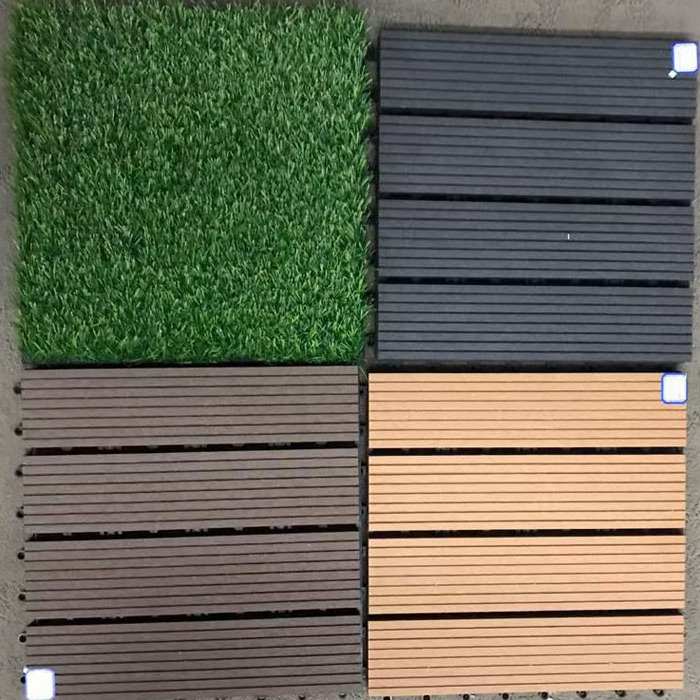 outdoor Interlock DIY artificial grass Turf mosaic floor tiles