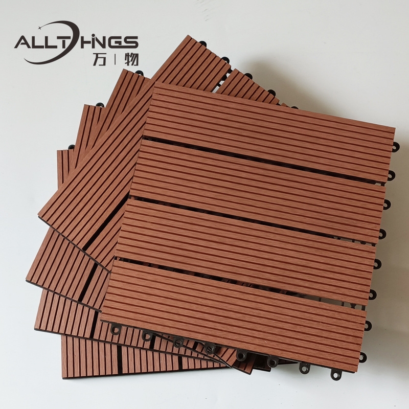 balcony terrace Card buckle together balcony wood diy interlocking outdoor composite waterproof decking tiles