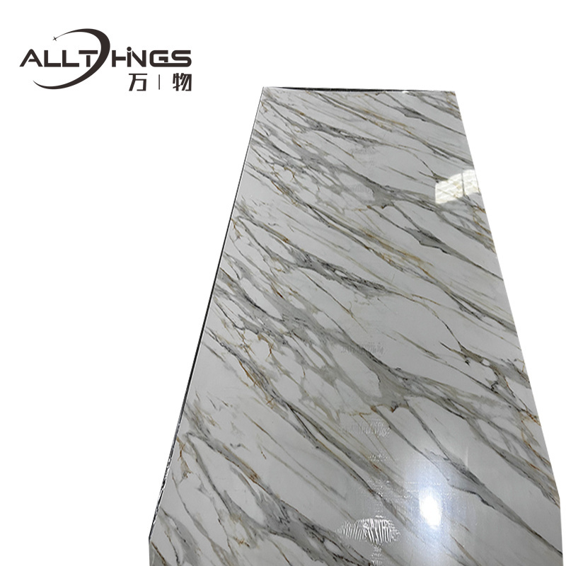 Interior Decoration Faux Marble PVC UV Sheet Waterproof 3mm thickness Indoor Background Wall Panel Uv Marble Pvc Wall Panels