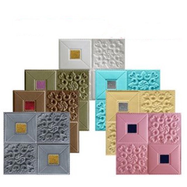 French style 3d pe foam wall sticker 3d self adhesive ceiling wallpaper for home decoration