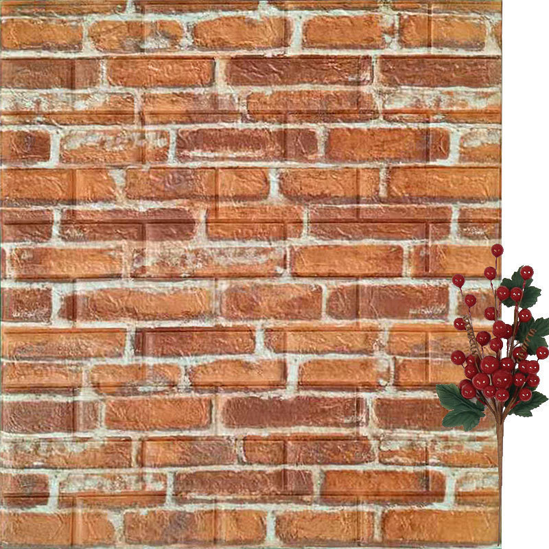 Heat Insulation PE Wall Panels 3d Brick Pattern Foam Wallpaper 3D Foam Wall Stickers for Home Decoration