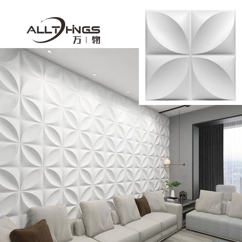 Quick installation Modern 3D art Moisture-proof flame retardant wall panel ceiling interior decoration PVC wallpaper