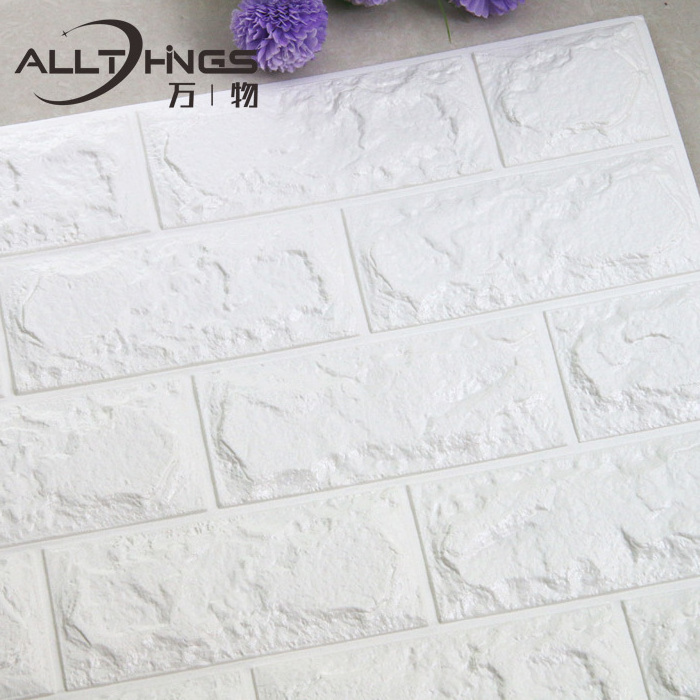 Vinyl 3D embossed wallpaper roll self adhesive Ceilings brick texture Pvc Wall paper for Home Decoration