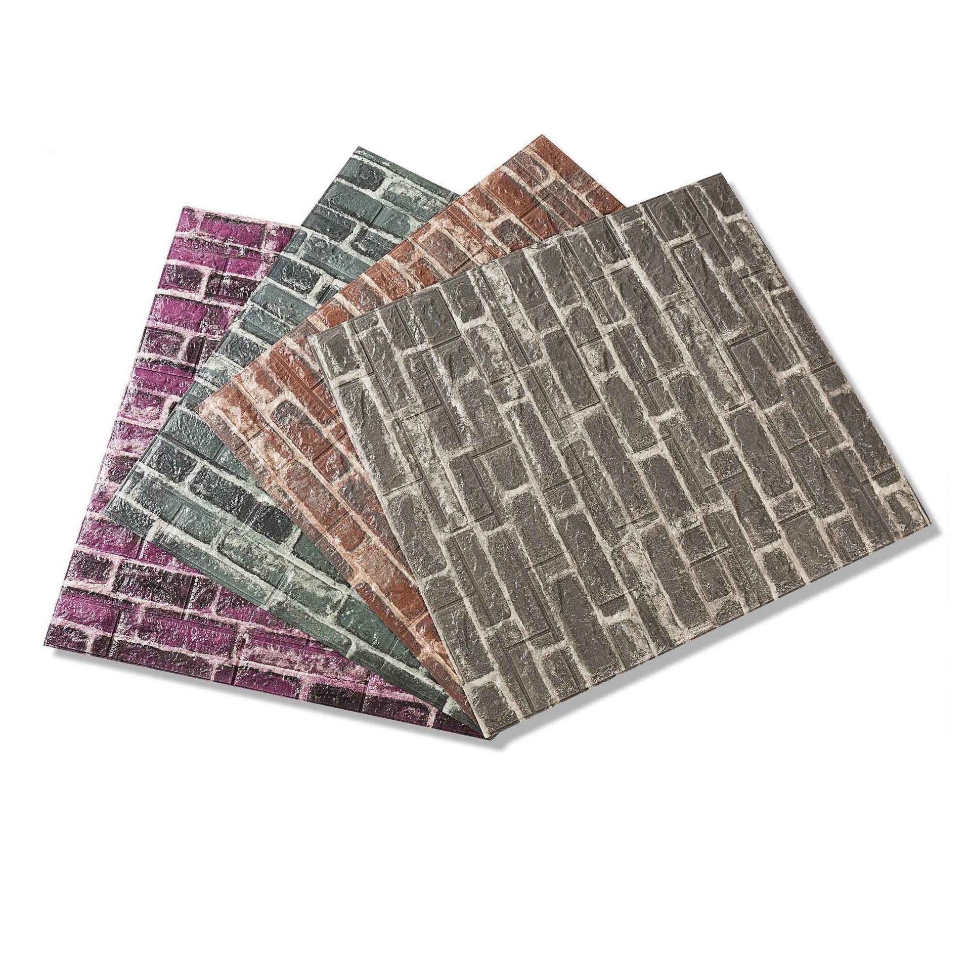 Heat Insulation PE Wall Panels 3d Brick Pattern Foam Wallpaper 3D Foam Wall Stickers for Home Decoration