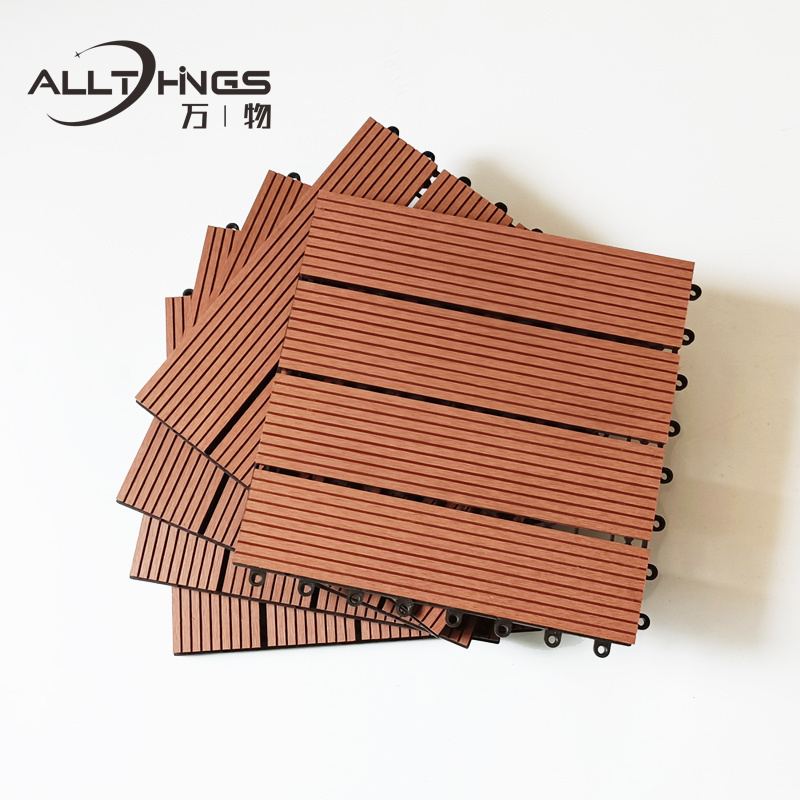 balcony terrace Card buckle together balcony wood diy interlocking outdoor composite waterproof decking tiles