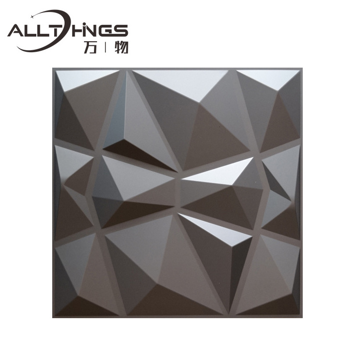 Durable and easy to install Black Diamend Shape 3D PVC Wall Panel /Sticker For Wall Decoration