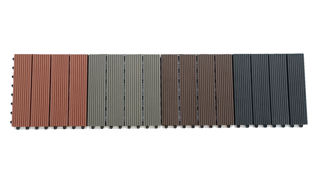 Buckle splicing plastic Wood interlock floor black wpc 30*30cm composite tiles decking outdoor balcony