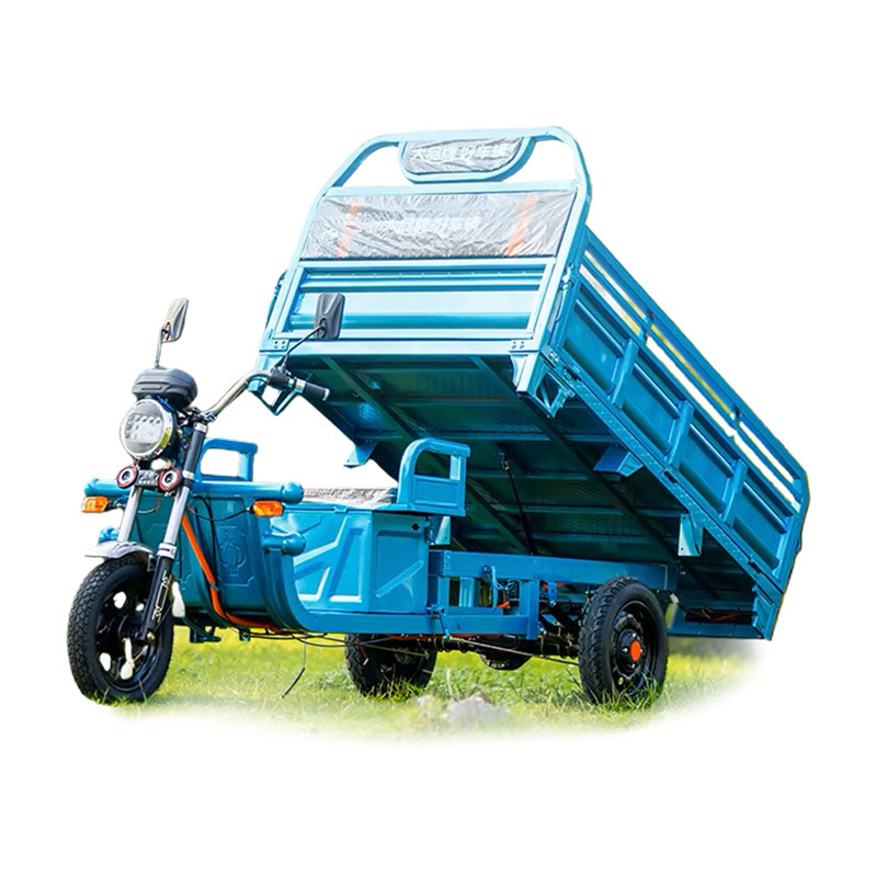 High Power Heavy Load Electric Tricycles 1000W 60V Open Body Cargo  Dump Trike For Agricultural Freight Transport