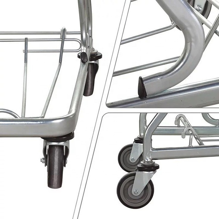 supermarket equipment with seat Asian style metal shopping trolley