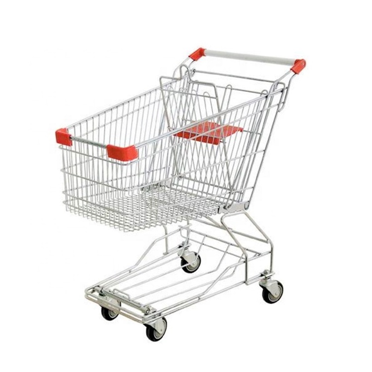 supermarket equipment with seat Asian style metal shopping trolley