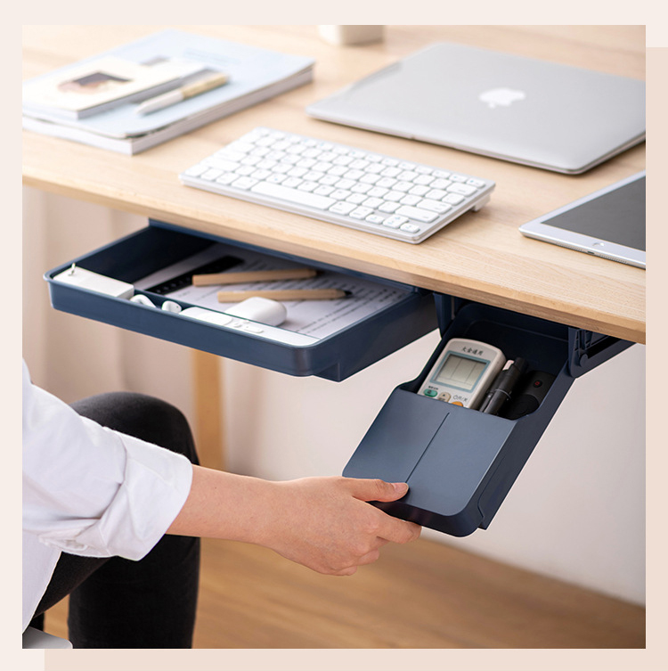 Under-table storage box Hidden under-table storage drawer stationery sundry sorting storage box