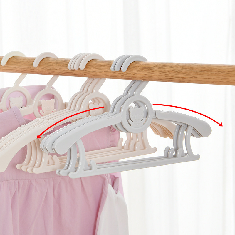 Retractable children's clothes hanger plastic baby clothes hanger drying rack drying rack