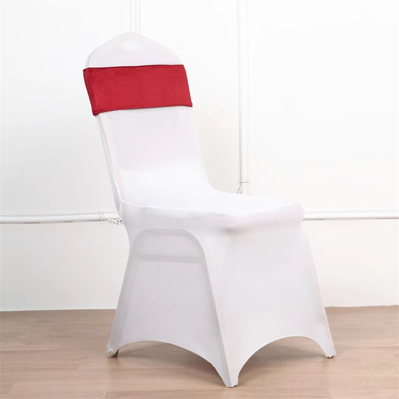 BURG Velvet Ruffle Stretch Chair Sashes, Decorative Velvet Chair Bands