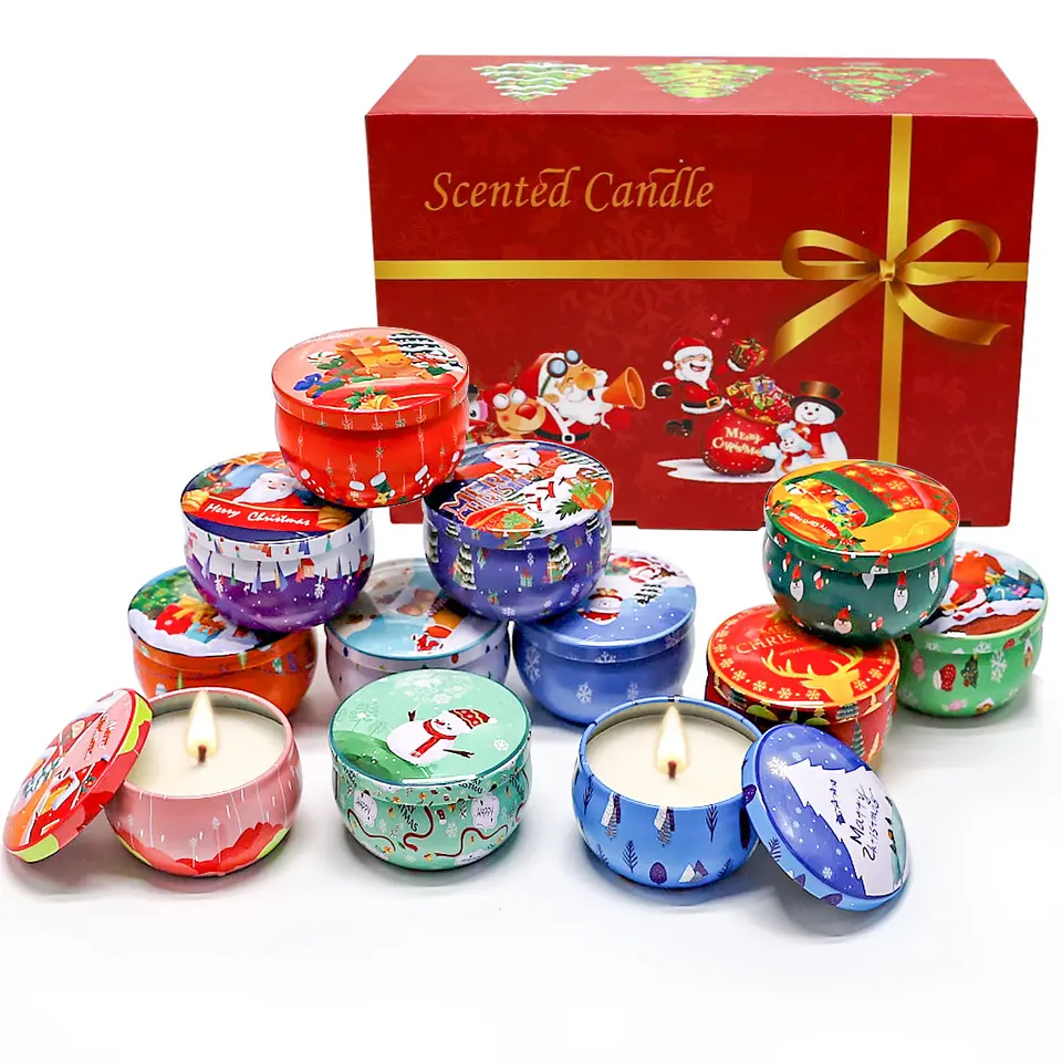 Wholesale Luxury Gift Set Metal Aroma Tins Jar Candle Natural Soy Wax Scented Candles Luxury Home Decorative Soy Wax Aroma