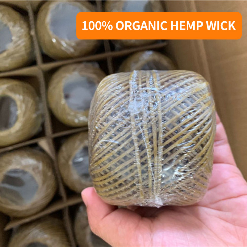 Factory Sale Healthy Wood-Wick Candle Making 100% Organic Hemp Wick With Natural Beeswax Coating