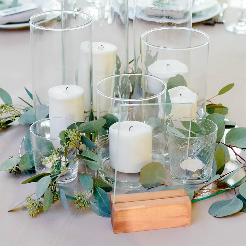 Custom Clear Cylinder Glass Candle Holder With Different Sizes Hurricane Glass Jar