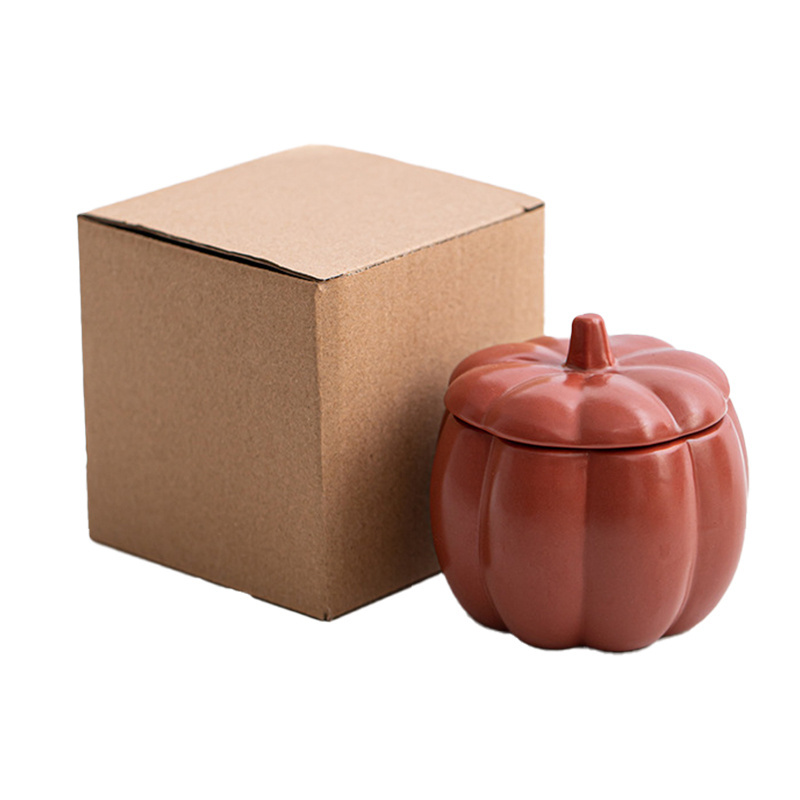 New Design Fragrance Soy Wax Pumpkin Shaped Candle Jars Empty Ceramic Aromatherapy Jar Hot Sale Pumpkin Candle For Table Decor