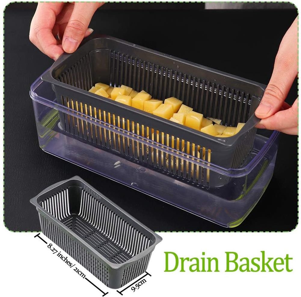 Food Grade 12 in One Plastic Vegetable Slicer  Fruit Vegetable Cutter Onien Chopper Basket Wash Vegetable