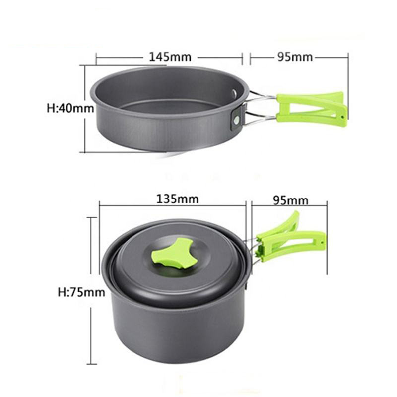 New Outdoor Cookware Set Camping Cookware Multifunctional Picnic Folding Tableware Stew Pot