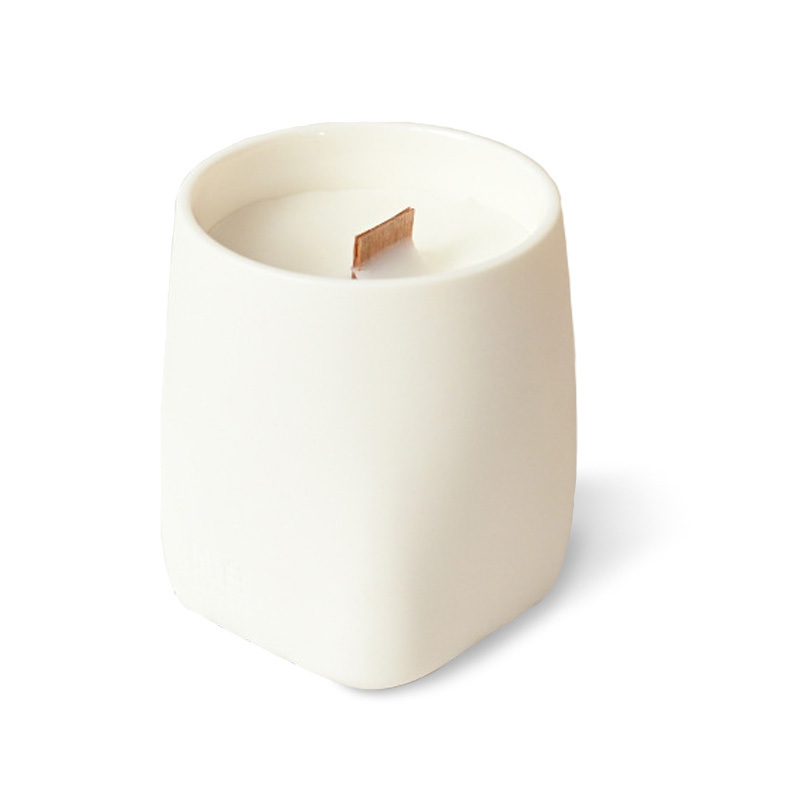 Wholesale Matte White Wedding Home Decor Candle Cup Container Ceramic Empty Candle Jars Without Lid