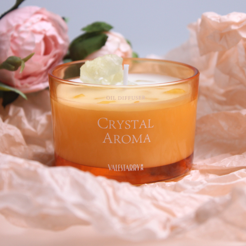 Hot Selling High Quality Luxury Scented Soy Wax Aromatherapy Bougie Gemstone Healing Crystal Candles/Candels With Crystals