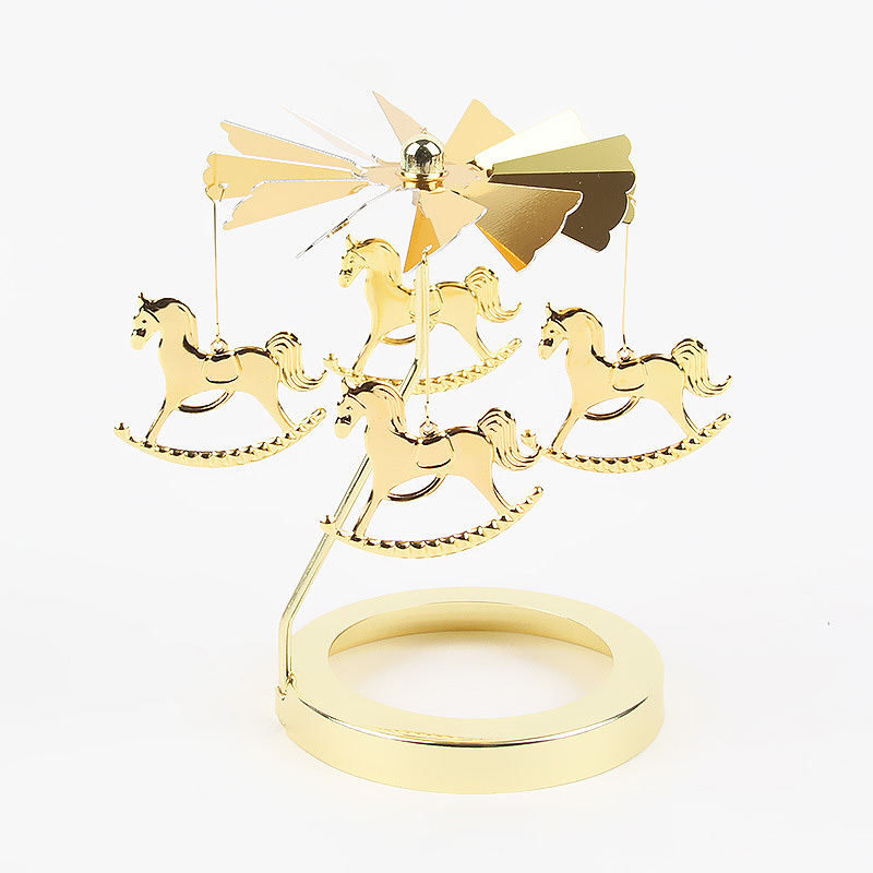 Premium Quality Windmill Rotary Snowflake Angel Butterfly Metal Gold Spinning Carousel Candle Holder Candle Topper Carousel