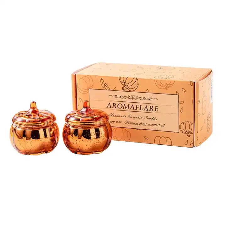 Premium Quality Ceramics Pumpkin Shaped Jar Natural Soy Wax Candle For Home Decoration Thanksgiving Christmas Halloween