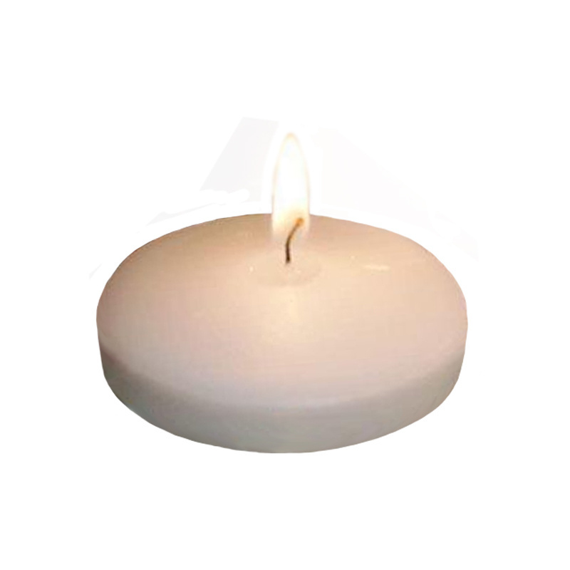 Large Szie Classic White Unscented Wax Long Burning Time Floating Candle for Wedding Pool Party