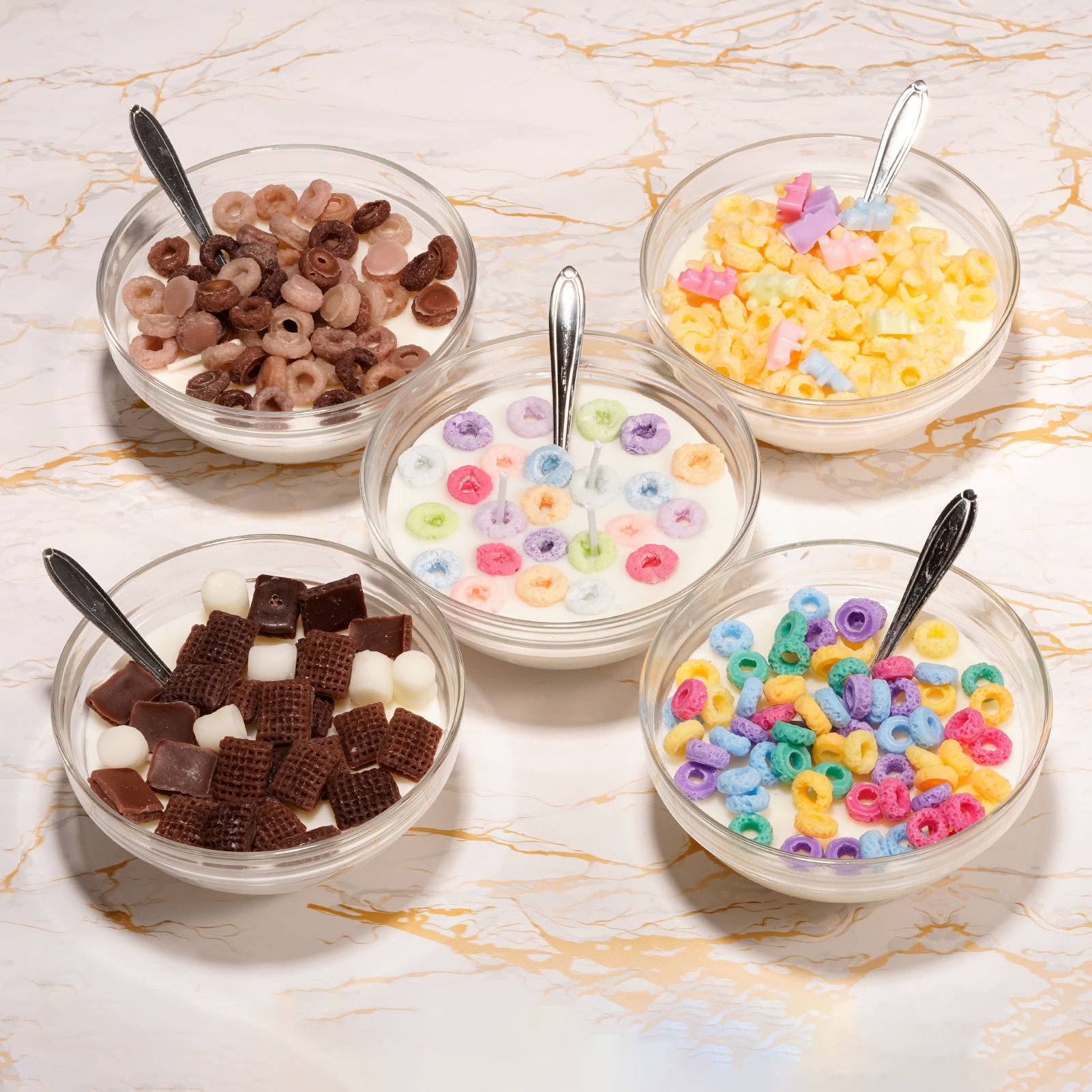 Wholesale Hot Seller Fruit Loops Cereal Candle bowl , HandMade Scented Cereal Candle